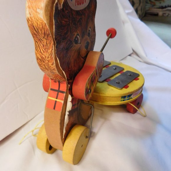 VINTAGE FISHER PRICE TEDDY ZILO XYLOPHONE PULL TOY - Picture 9 of 11